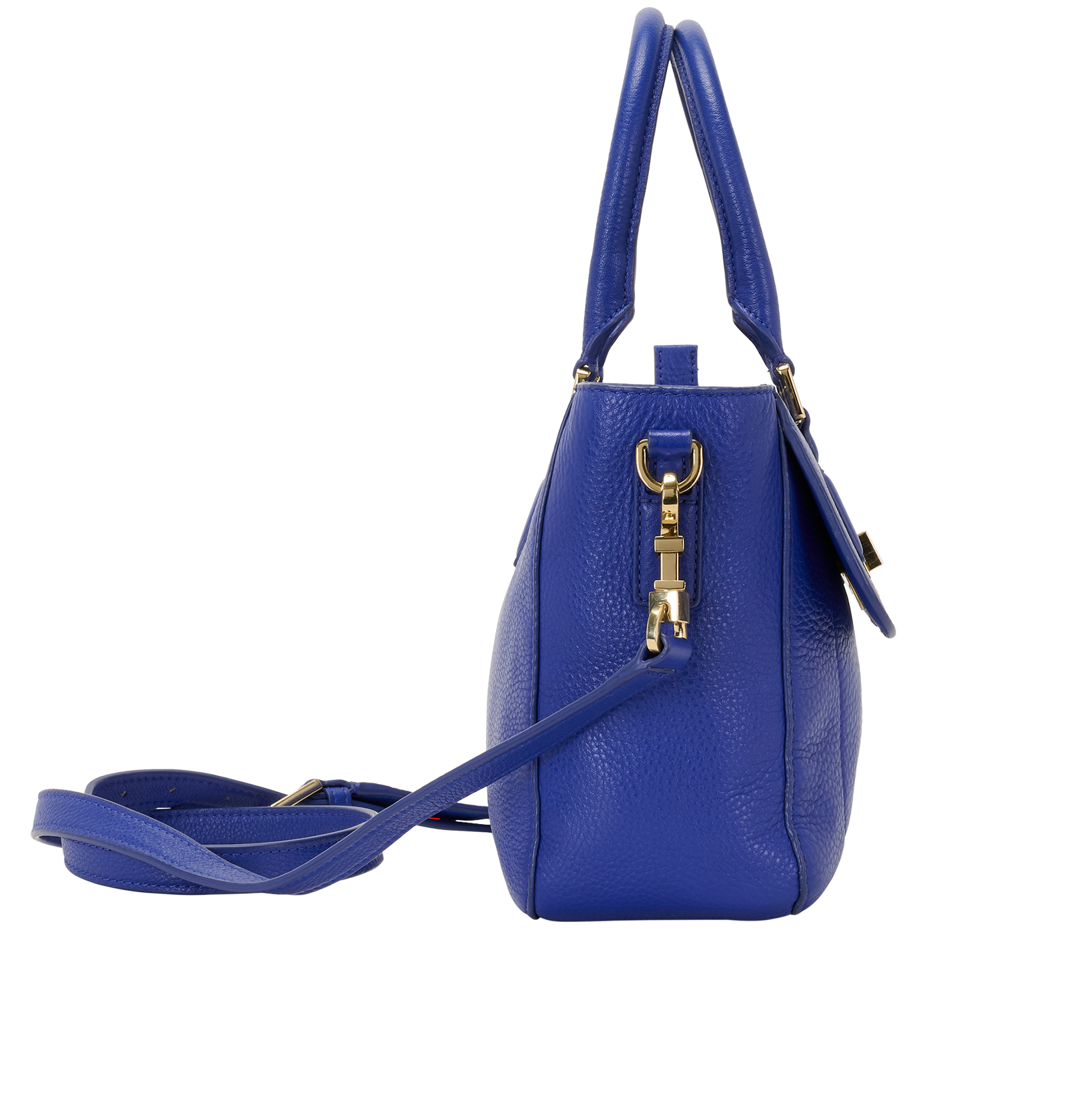 Mercer Tote, &pound;130, Handbags, Blue, Leather, Side view